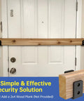 Beefy U Shaped Door Barricade Brackets for 2x4 Wood Reinforcement Industrial Grade Steel Security Brackets installed on door