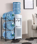 Three Tier Water Jug Rack For Five Gallon Bottles Detachable Bottle Holder Organizer Space Saving Storage Rack Black Ideal