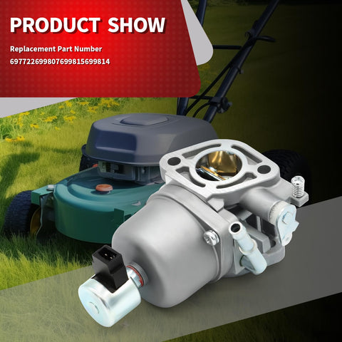 Replacement Carburetor For 20HP Yard Tractors And Riding Lawn Mowers Compatible With 699807 697722 401577 406577 407577 4025A7 4035A7 visible on a lawn mower