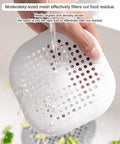 A Total Game Changer 3 Pack Silicone Drain Catchers For Sink And Tub Reusable Hair Strainers With Mesh Filter, close-up of mesh rinsing.