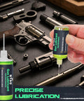 All-In-One Gun Cleaner And Lubricant Kit With CLP Solvent Spray, 2oz And 1oz Needle Oiler Bottles for firearm maintenance