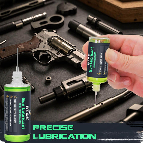 All-In-One Gun Cleaner And Lubricant Kit With CLP Solvent Spray, 2oz And 1oz Needle Oiler Bottles for firearm maintenance