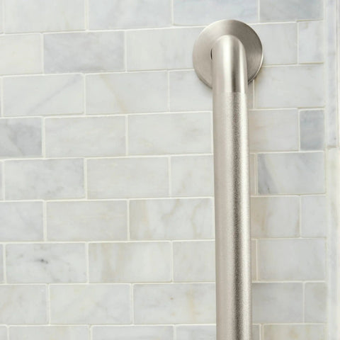 24 Inch Stainless Steel Handicap Grab Bar For Bathtub And Shower With Slip Resistant Peened Texture, Supports Up To 500 Lbs