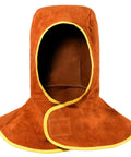 Leather Welding Hood With Neck Drape And Full Head Coverage, Heavy Duty Cowhide Protector For Men And Women, Flame Retardant Kevlar Stitching
