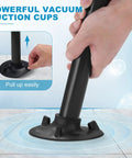 Universal Toilet Safety Rail With Adjustable Height And Width, 4 Non Slip Suction Cups, 350 Lbs Load Capacity, Black