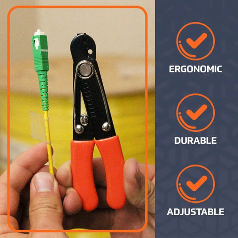 Adjustable Wire Stripper Tool PA1161 for 30-10 AWG Solid and Stranded Wire, Heavy-Duty Electrical Cutter with orange handles