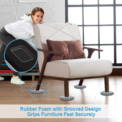 3-In-1 Furniture Sliders Kit For Carpet And Hard Floors, Heavy-Duty Moving Pads With 8 Carpet Sliders 4.3 Inches, Plus 4 Hard Floor Socks And 1 Lifter, Protects Floors And Makes It No Sweat To Glide Heavy Furniture