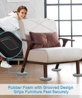 Heavy Duty Furniture Movers And Sliders For Carpet And Hardwood Floors Featuring Reusable Plush Sock Pads with rubber foam grip for secure movement.