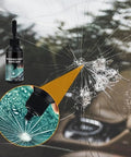 DIY Windshield Crack Repair Kit With Quick Fix Glass Repair Liquid For Chips And Cracks Premium Windshield Repair Tools shown in use