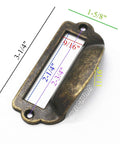 16 Pack Zinc Alloy Antique Bronze Label Frame Drawer Pulls For Drawers And Cabinets Vintage Industrial Style 3 1 4 Inches