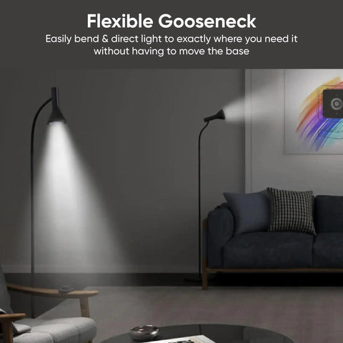 Must Have LED Floor Lamp For Living Room, Bedroom, And Office With Remote, App Control, flexible gooseneck in living room