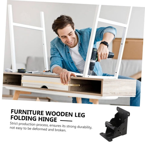 Person installing folding table hinge replacement kit for durable furniture DIY projects