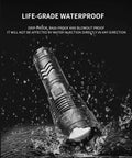 Beast Mode 120,000 Lumens USB Rechargeable LED Flashlight showcased in water demonstrating life-grade waterproof durability