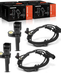 Complete Set Of Four Front And Rear Abs Wheel Speed Sensors For Dodge Ram 1500 2010 To 2012, showing two sensors and harnesses.