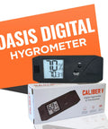 Caliber V Digital Hygrometer And Thermometer With Swiss Made Sensor, Slim 4 Inch Humidity Gauge For Real Time Temp And Humidity Readings, Black Finish on box