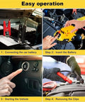 Jumper Cable Clamps Kit for 20V Battery Jump Starter and Auto Boost Cables, 6 Ft 12 AWG, step-by-step operation guide