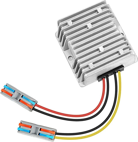 DC Boost Converter From 12V To 19V Up To 5A 95W Power Supply Module With Auto Recovery Protection, compact metal design with wires