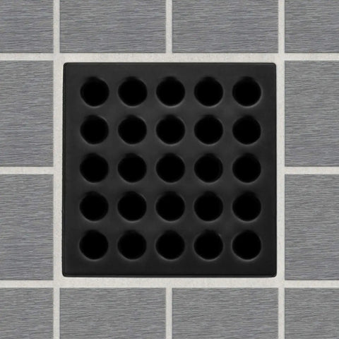 Matte Black Square Drain Cover With Pro Drain Cover Remover Included Three Point Seven Five Inch Screwless Design Ten Finishes Available