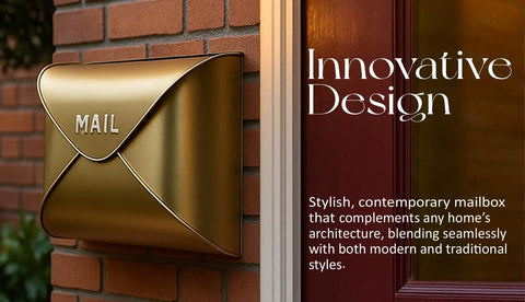 Sturdy Outdoor Wall Mount Mailbox With Gold Finish Built To Last Waterproof Weatherproof Envelope Mailbox For Outside Use