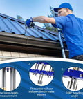 Worker using Three-Station Edge Roller for bending sheet metal at 0 to 90 degrees on metal roofing edges.