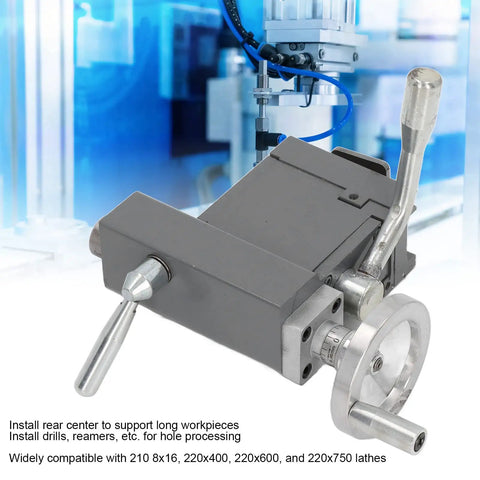 Adjustable Multifunctional MT2 Tailstock Live Center with die cast aluminum construction, featuring two handles for DIY CNC woodworking.