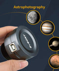 1.25 Inch USB 2.0 IMX307 Color Astrophotography Camera For Telescopes, ideal for lunar and planetary imaging, held by hand