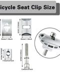 Aluminum Alloy Bike Seat Clamp Universal Post Clamp Replacement For Mountain And Road Bikes, size measurements shown