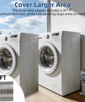 Laundry room with two dryers featuring Magnetic Dryer Vent Connector Kit With Self Aligning Magnets Airtight Seal Snap On No Tools Needed Hassle Free Maintenance Easy To Clean Includes 3 Ft 4 Inch Hose And 2 Clamps