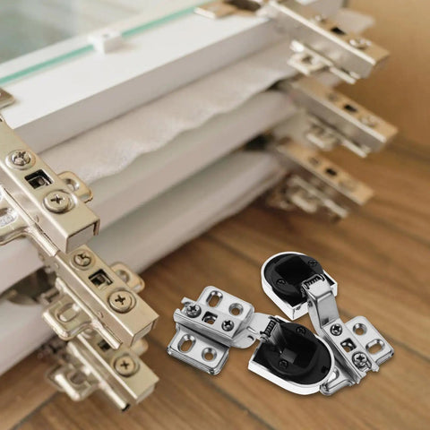 2 Pack Glass Door Cabinet Hinges Soft Close Buffering No Slam Hardware for Kitchen Cupboards 26mm Mounting Hole Fit