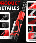 Cordless Electric Ratchet Wrench Set With 40 Ft-Lbs Torque, 550 RPM, 16.8V Power Tool, 3/8 Inch Drive, 1/4 Inch Adapter, LED Light, Dual 2.0Ah Batteries And Fast Charger showing 3/8 in drive, toggle, and grip