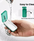 Pill Cutter And Splitter With Sharp Blade For Big Or Small Pills No Fuss BPA Free Food Grade Plastic Soft Silicone V Shape Holder under tap
