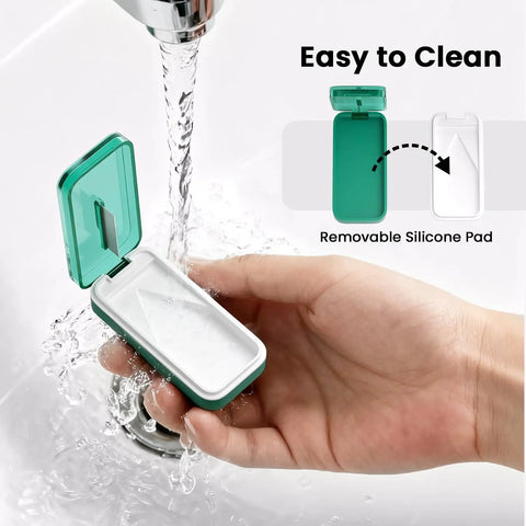 Pill Cutter And Splitter With Sharp Blade For Big Or Small Pills No Fuss BPA Free Food Grade Plastic Soft Silicone V Shape Holder under tap