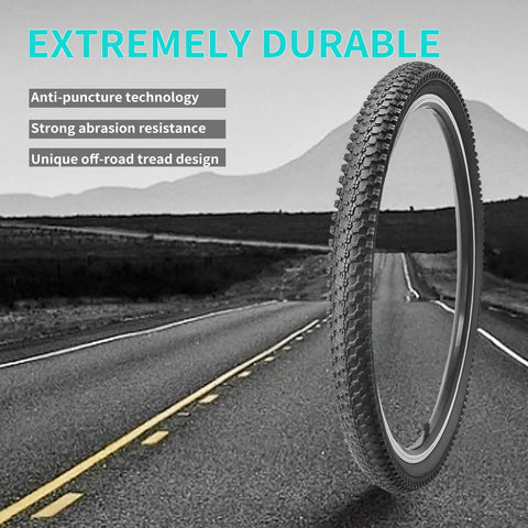2 Pack 26 Inch Bike Tires 26x1.95 Mountain Bike Tires for MTB Off Road Folding Replacement Tire with Schrader Valve Inner Tubes Tire Levers and Rim Strips Included in desert setting