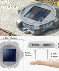 Solar Deck Lights Outdoor 12 Pack Two Modes Blue and Red Waterproof Pathway Markers for Driveway Walkway Steps Dock Ground
