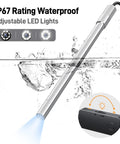 USB C Digital Microscope For Dope Close Ups With 10X To 200X Zoom, showing waterproof feature and adjustable LED lights