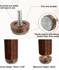 Hella Durable Adjustable Furniture Levelers With Felt Floor Protectors M6 Threaded Screw Feet For Wobbly Tables And Couches No Sweat Setup Brown Twelve Piece Set, showcasing screw feet with felt pads.