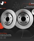 Beefed Up Front Vented Disc Brake Rotors And Ceramic Pads Kit For Chrysler Town And Country Grand Caravan 08 Through 16 Journey 09 Through 13 Routan CV Models 11.88 Inch Rotors With Smooth Quiet Ceramic Pads, front vented rotors with anti-rust coating