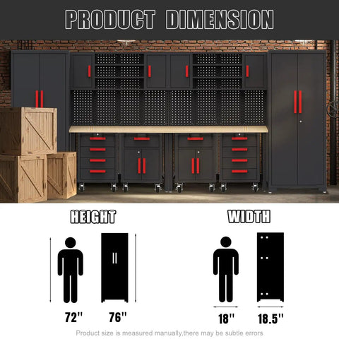 Ultimate Garage Gear Up Storage System With Lockable Steel Cabinets And Rolling Tool Chests 52 Inch Workbenches Pegboard Panels Wall Cabinets with dimensions