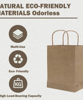 Medium Kraft Paper Bags With Handles 250 Pack Bulk For Daily Use Retail Packaging And Craft Decor Color Options In Kraft Brown