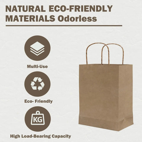 Medium Kraft Paper Bags With Handles 250 Pack Bulk For Daily Use Retail Packaging And Craft Decor Color Options In Kraft Brown