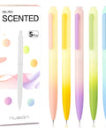 Gel Pen Set 0.5mm Quick-Drying Black Ink With Naturally Scented Fruity Ink, Smooth Non-Bleed Writing, Gradient Color Barrel