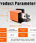 Professional Pneumatic Terminal Crimping Machine With Powerful 1.3T Force Output dimensions 28.5x12x14cm for electrical tasks.