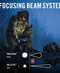 Person using PX200R 2000 Lumen Rechargeable LED Flashlight With Twist Focus USB C Two Position Pocket Clip in nighttime outdoor setting