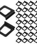 30 Piece Tough As Nails Black Plastic Window Screen Pull Tabs For Universal Spline Channel Repair displayed in rows.