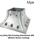 Beefy Aluminum Deck Post Base Cover Flange With Screws For 4x4 Posts Fits 3.5x3.5 Actual Black ideal before coating