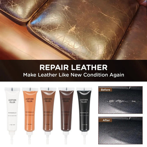 Black Leather And Vinyl Repair Kit For Car Interiors Home Furniture Couches And Kicks Easy No Fuss Quick Fix for leather scuffs and tears.