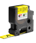 Hardcore Heavy Duty Heat Shrink Cable Label Tubes 19Mm Polyolefin Wrap With Triple Shrink Ratio featuring black on yellow label tape.