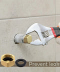 Two Pack Half Inch Brass Blanking Caps With Gasket being installed on pipe for plumbing fittings