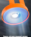 RUBIK magnetic TIG welding torch holder; orange circular magnet with blue center and hanging strap.