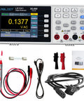 Workhorse Bench Digital Multimeter With 55000 Counts, DC And AC Volts, Amps, Hz, TFT Display, probes, and cables shown.
